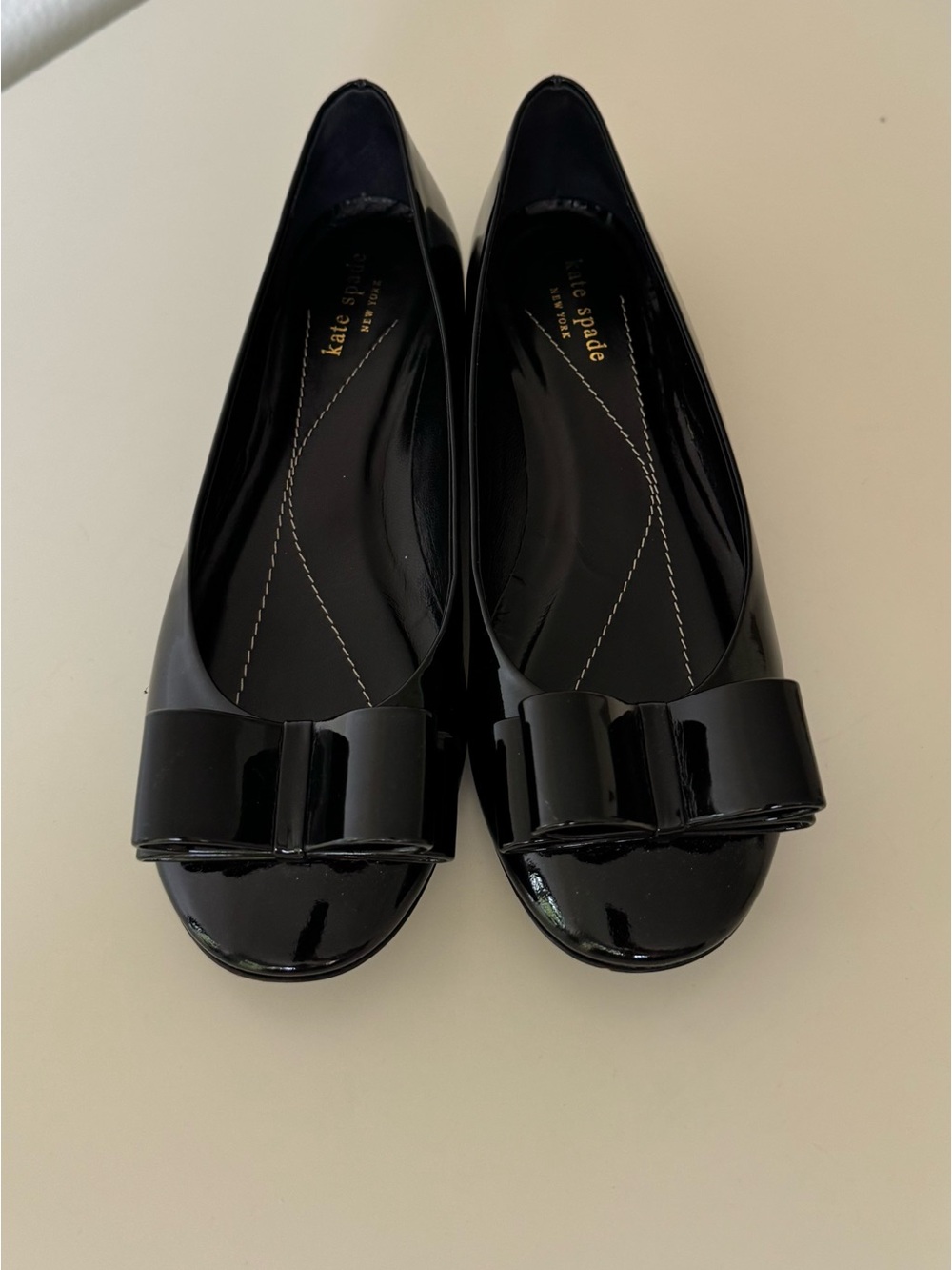 Kate Spade Black Patent Bow Flats 9 - Picture 9 of 9